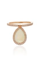 Nina Runsdorf Small 20k Rose Gold Diamond And Opal Flip Ring