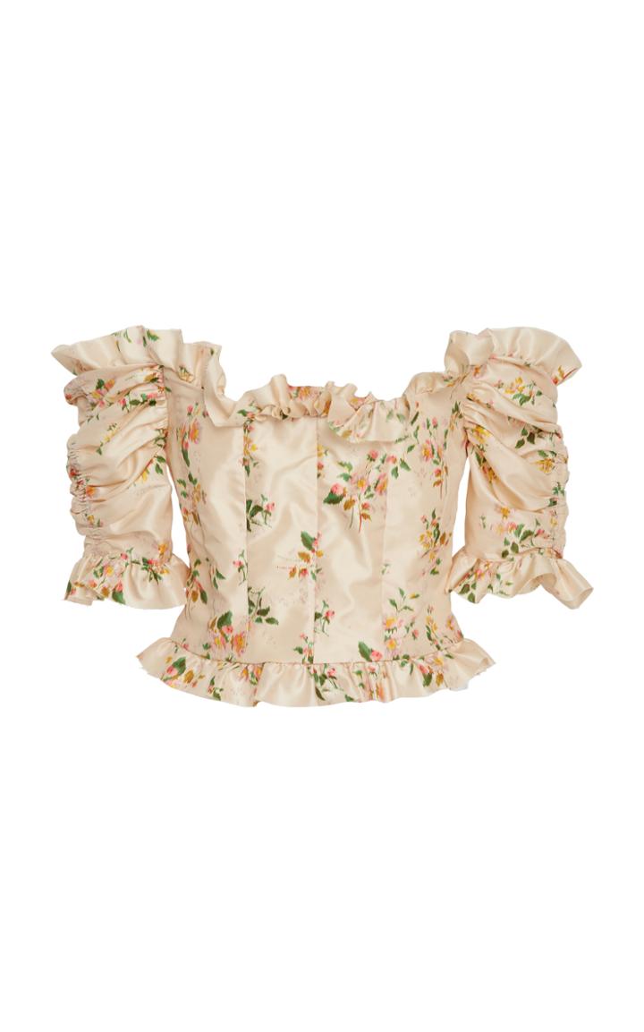 Brock Collection Tao Off-the-shoulder Silk Top