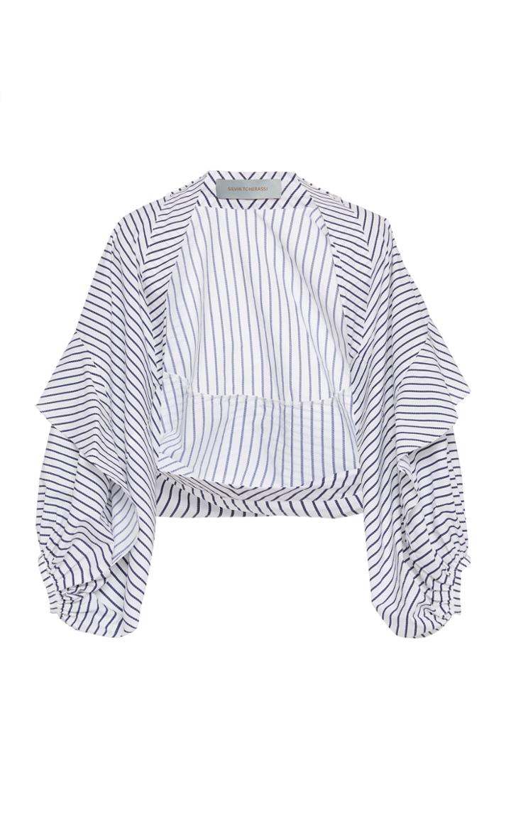 Moda Operandi Silvia Tcherassi Katya Striped Cotton Shrug