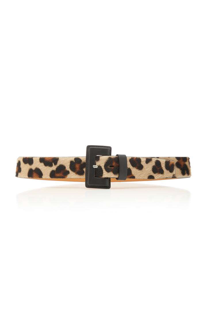 Maison Vaincourt Leopard-print Calf-hair Belt