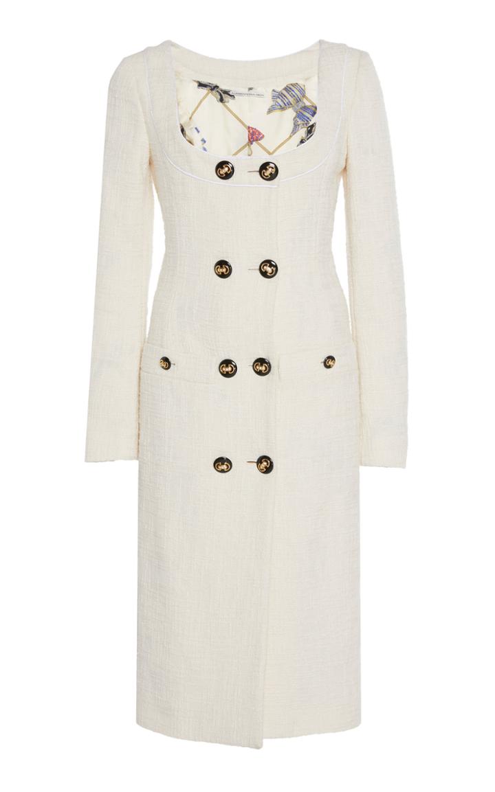 Alessandra Rich Scoopneck Tweed Dress