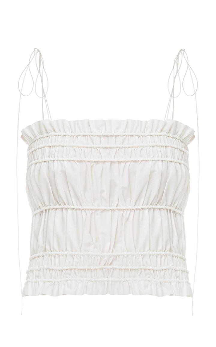 Moda Operandi Anna October Rita Frilled Cotton-blend Top