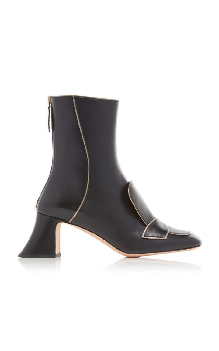 Rochas Embellished Leather Bootie