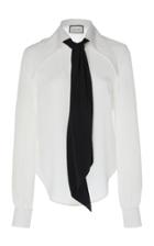 Alexis Crawford Tie-detailed Silk-chiffon Shirt Size: Xs