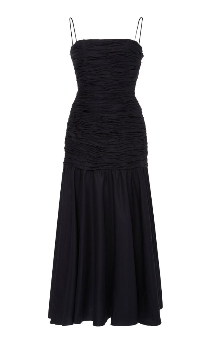 Andres Otalora Trinidad Ruched Cotton Midi Dress
