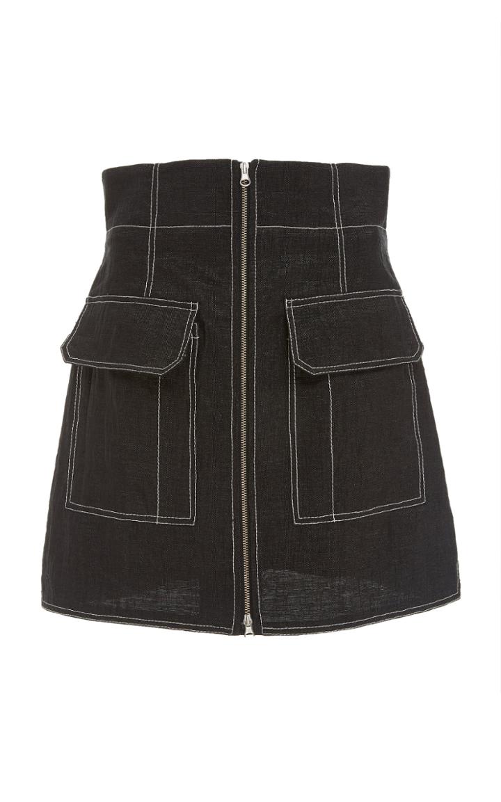 Summa Zip Front Mini Skirt With Pockets