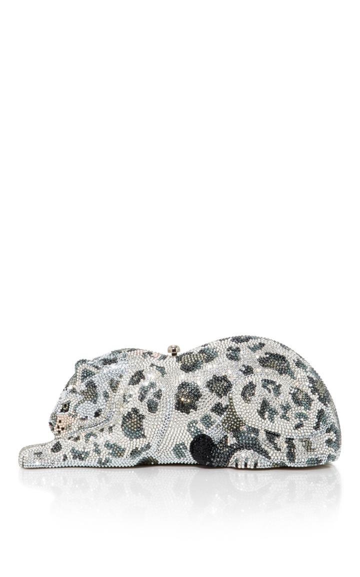 Judith Leiber Couture Snow Leopard Wildcat Clutch