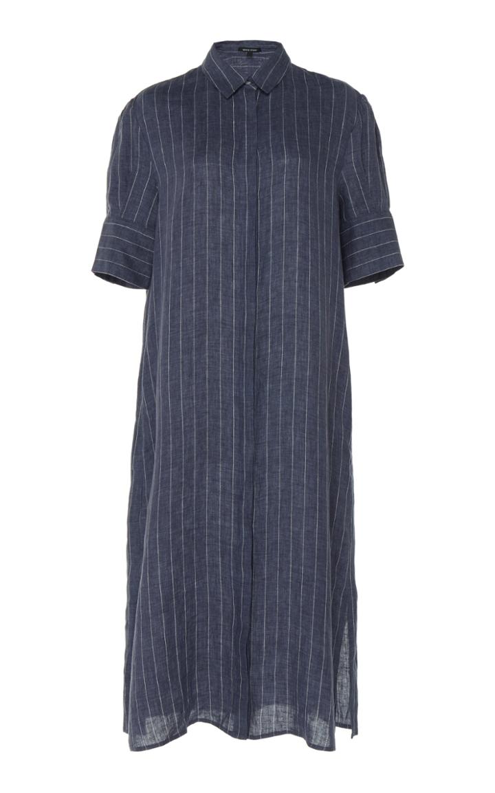 White Story Ravello Striped Linen Midi Duster