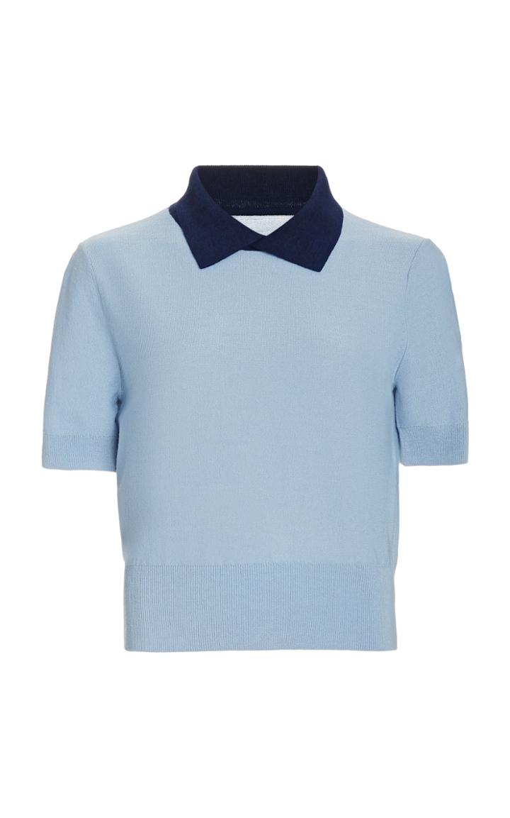 Moda Operandi Staud Acorn Knit Contrast Collar Sweater