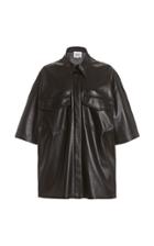 Nanushka Roque Oversized Vegan Leather Shirt