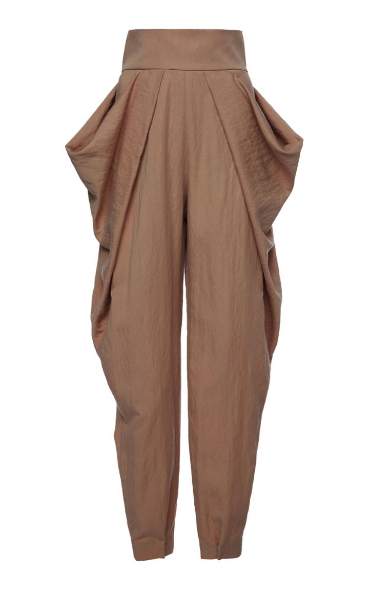 Moda Operandi Alberta Ferretti Washed Viscose Trouser With Thick Waistband And Buckl