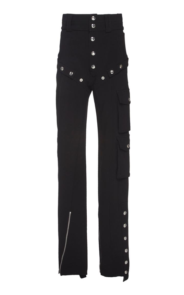 Mugler Studded Straight-leg Crepe Pants