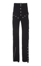 Mugler Studded Straight-leg Crepe Pants