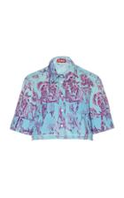 Staud Rue Printed Broadcloth Crop Top
