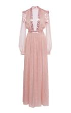 Moda Operandi Philosophy Di Lorenzo Serafini Metallic-trimmed Chiffon Dress