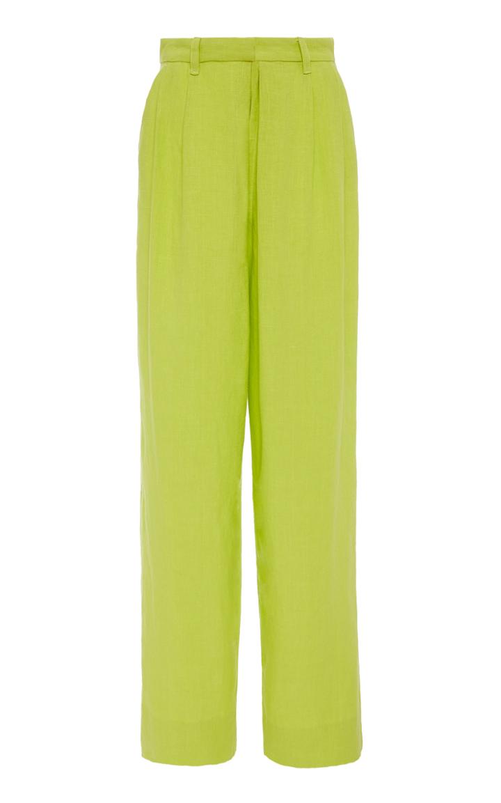 Moda Operandi Mara Hoffman Eldora Pleated Hemp Straight-leg Pants Size: 0