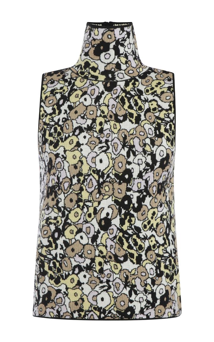 Giamba Black Floral Knit Tank