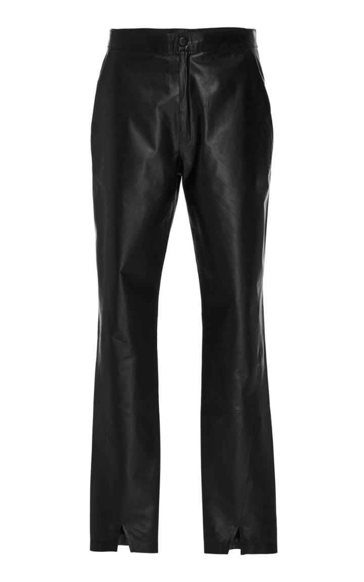 Zeynep Arcay Cropped Slit Leather Pants