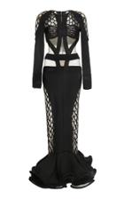 Balmain Long Fishnet Dress