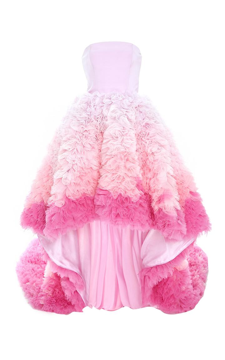 Christian Siriano Tulle Ombre High Low Gown