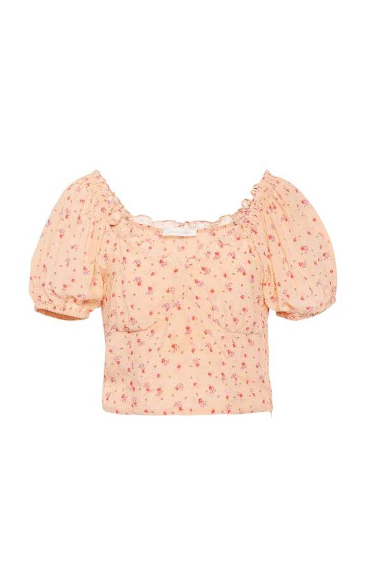 Loveshackfancy Petunia Silk Top