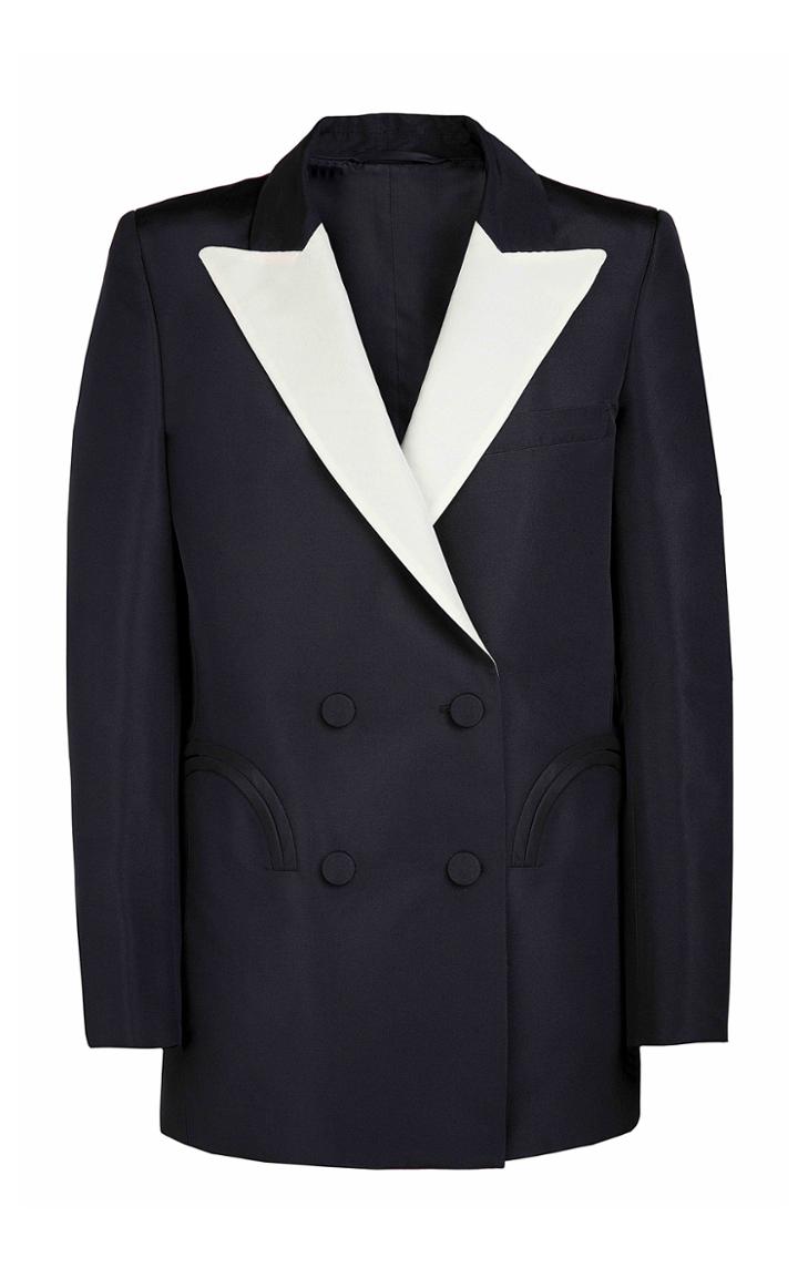 Moda Operandi Blaz Milano Shamrock Everyday Silk Jacquard Double-breasted Blazer