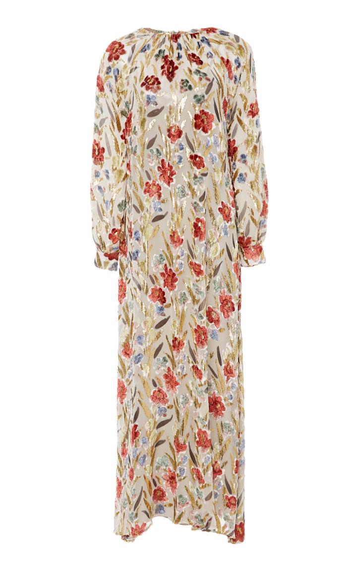 Co Handpainted Velvet Maxi Dress