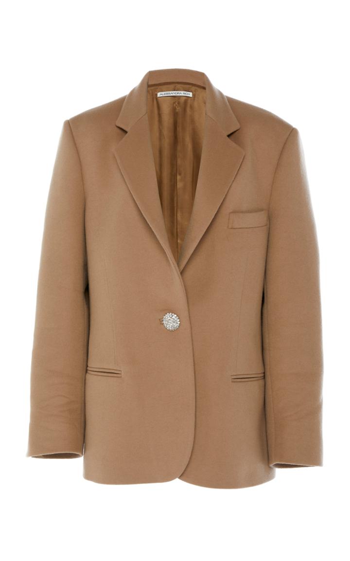 Alessandra Rich Wool-blend Oversized Felt Jacket