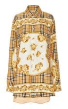 Burberry Printed Silk Button-up Blouse