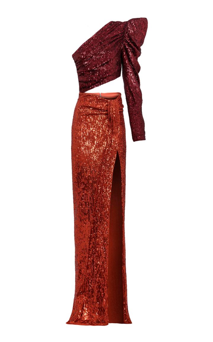 Moda Operandi Raisa Vanessa One-shoulder Sequined Gown