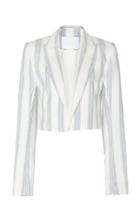 Noon By Noor Aaron Cropped Silk And Linen Blend Blazer