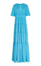 Moda Operandi Staud Cocoon Tiered Cotton-linen Maxi Dress Size: S