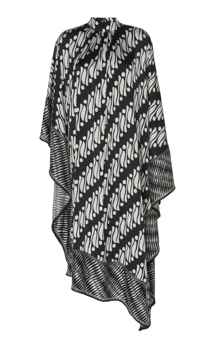 Andrew Gn Printed Silk Satin Dress