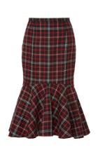 Michael Kors Collection Checked Wool Pencil Skirt