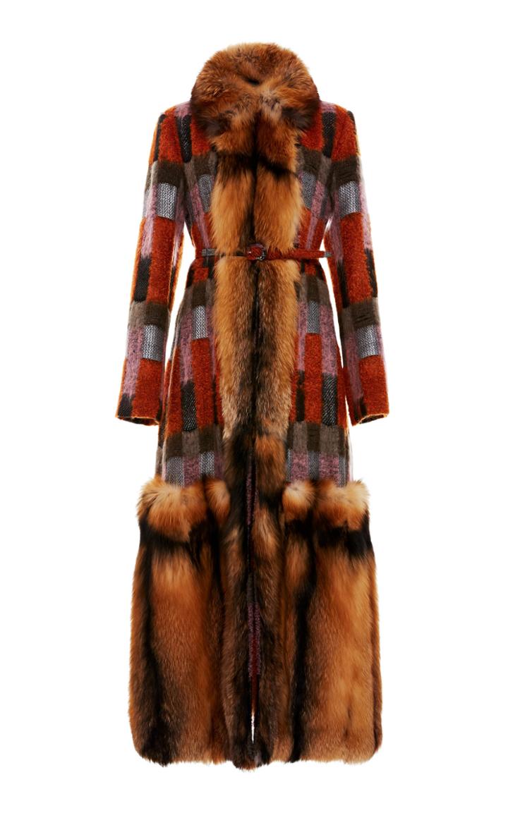 J. Mendel Patchwork Full Length Fur Coat