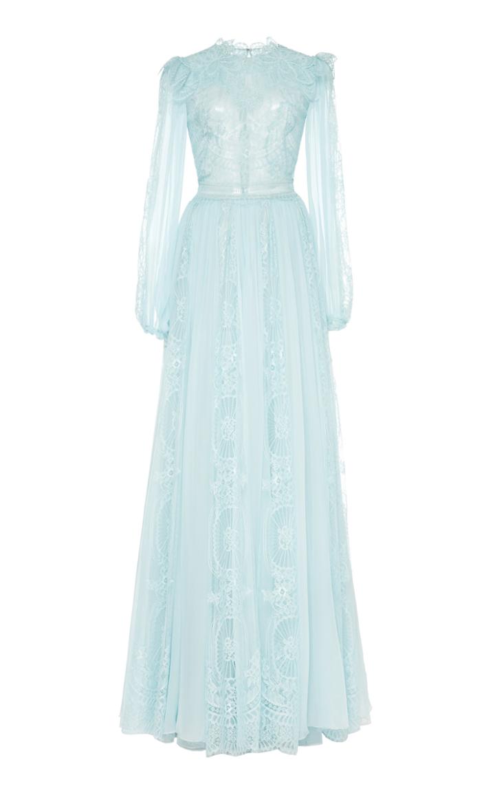 Zuhair Murad Lace-paneled Chiffon Gown