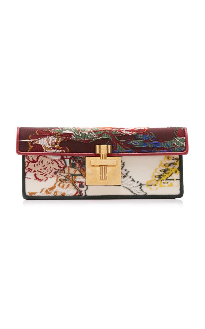 Oscar De La Renta Alibi Floral-jacquard Clutch