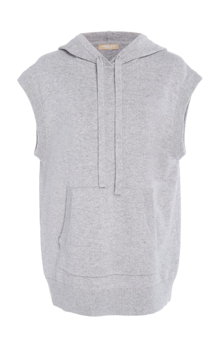 Michael Kors Collection Sleeveless Cotton Cashmere Blend Hoodie