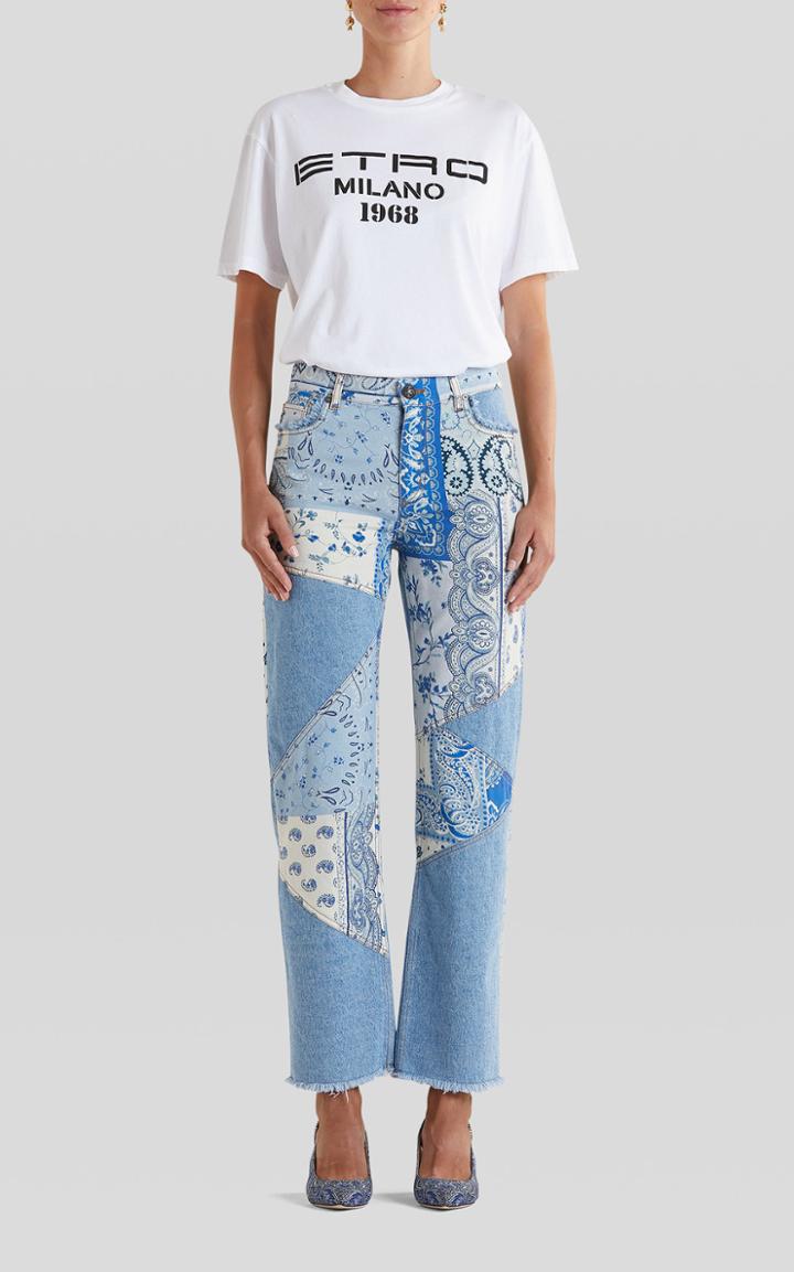Moda Operandi Etro Raw-edge Printed Stretch High-rise Straight-leg Jeans