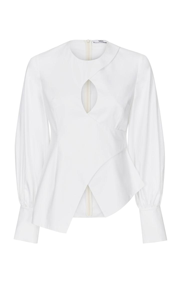 Moda Operandi Safiyaa Osaka Front Overlay Cotton Shirt