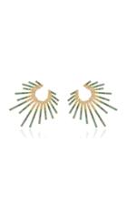 Joanna Laura Constantine Criss-cross Gold-plated Brass And Cubic Zirconia Statement Earrings