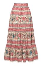 Moda Operandi Lena Hoschek Sans Souci Lace-trimmed Printed Cotton Midi Skirt