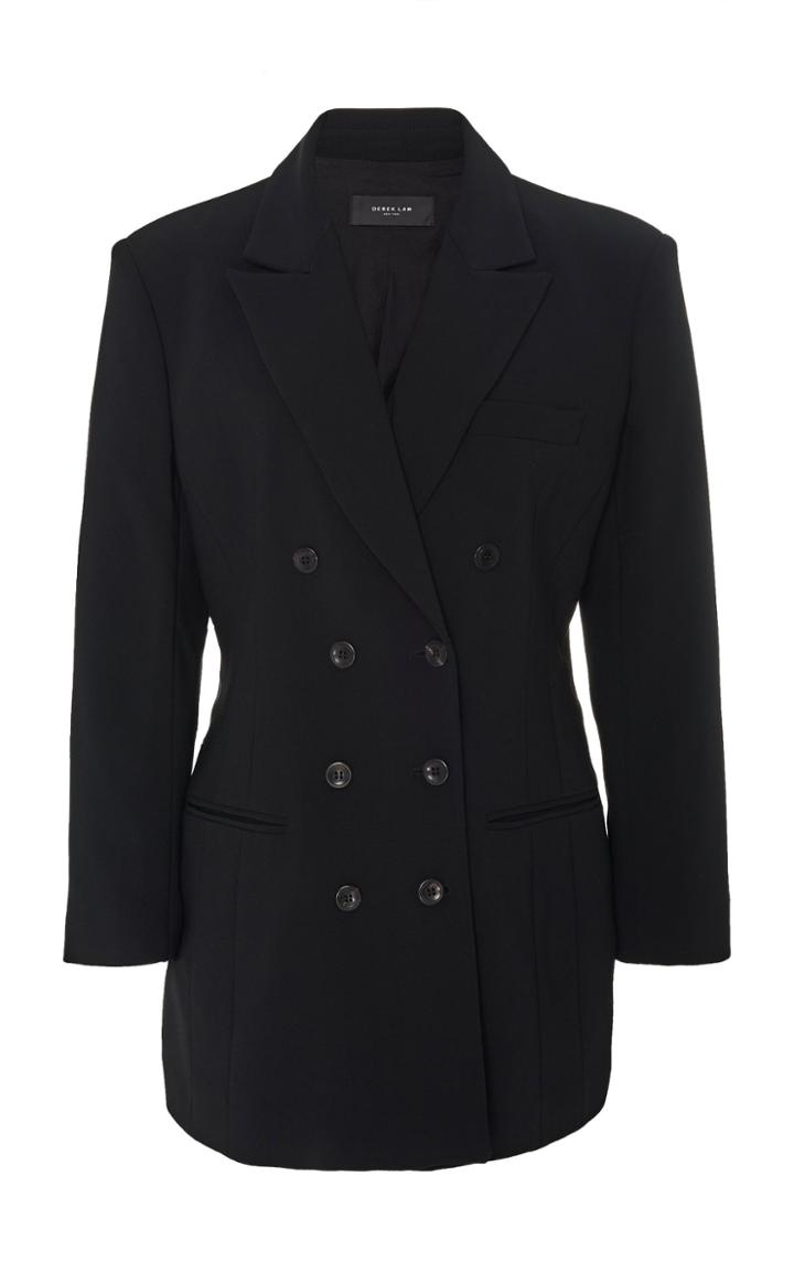 Derek Lam Double-breasted Collared Cady Blazer