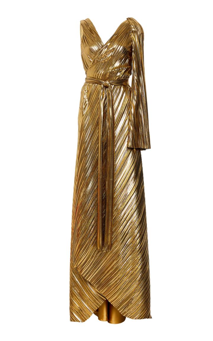 Moda Operandi Semsem Metallic Pliss Gown Size: 2
