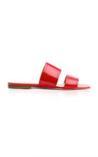 Aeyde Mattea Square-toed Patent Leather Slides