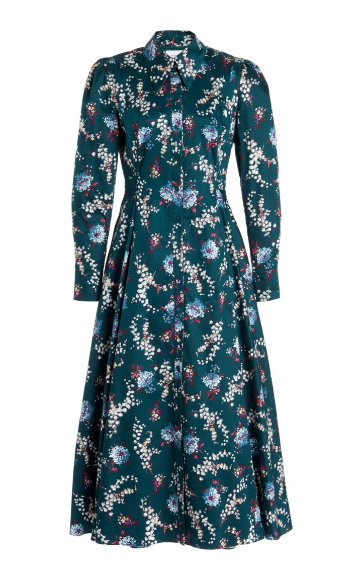 Moda Operandi Erdem Josianne Printed Cotton Midi Dress