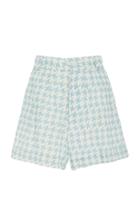 Ephemera Sky Houndstooth Linen Shorts