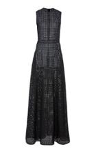 Christian Siriano Black Open Weave A-line Gown