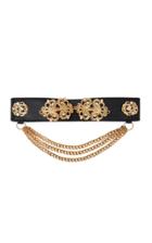 Moda Operandi Alessandra Rich Gold-tone Embellished Leather Belt