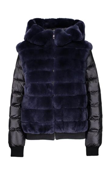 Lysa Lash Furs Mira Hooded Zip Up Coat
